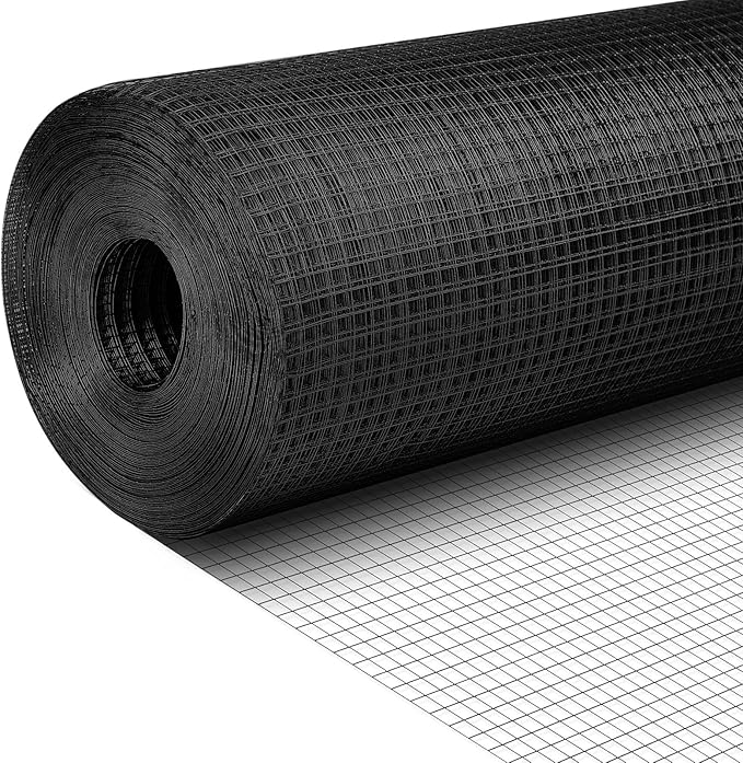Tatuo 36in x 150ft Hardware Cloth Hot Dip Galvanized After Welded Cage Mesh Rolls 1/2 Inch Metal Chicken Wire Mesh Roll Wire Fencing Poultry Netting for Raised Garden Rabbit Rodent Animals(Black)