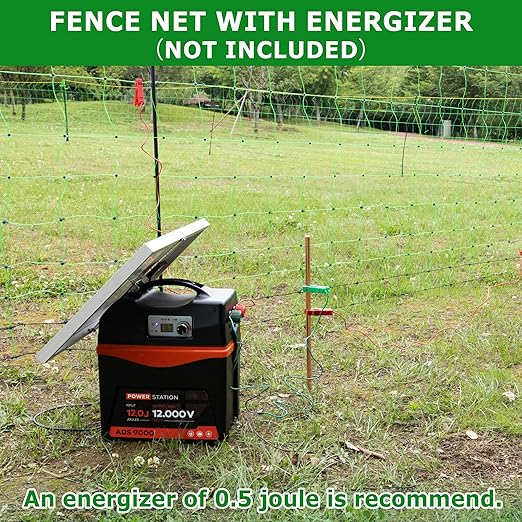 Electric Fence Netting, 42.5" H x 164' L, Portable Livestock Nets Mesh for Hog, Dogs, Deer, Goats, Larger Animals Electric Fencing for Backyards, Homesteaders, Farms, Ranches, Gardens