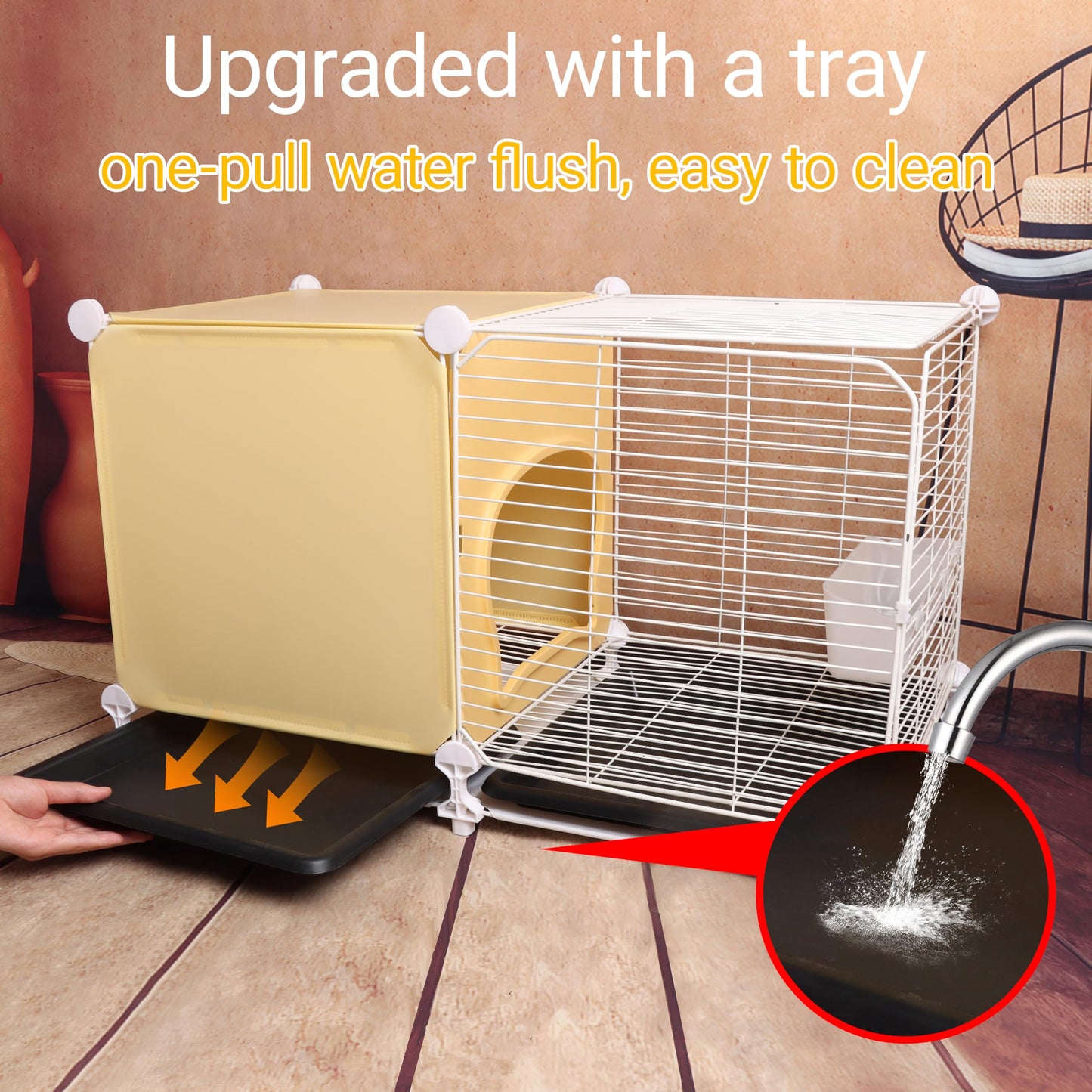 Metal Chicken Coop with Ventilation Design - Outdoor Brooder Box with Removable Tray for Chicks, Rabbits, Quails, and Poultry(S: 27.7" L 14.1" W x 15.7" H)