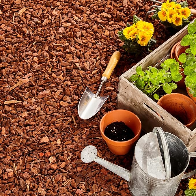 Premium Pine Bark Nuggets – Pine Bark Mulch for Gardens, Landscaping, Potted Plants, and Wood Chips for Garden Beds (1.3 CF - 37 L - 39 QTS)