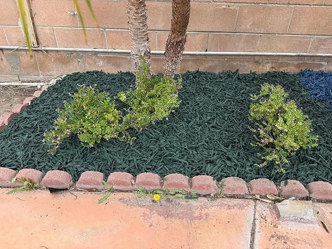 100% Wire-Free Shredded Rubber Mulch – Green – 20 lb (1.2 cu ft) – Long-Lasting, Low Maintenance, Safe for Kids & Pets – Ideal for Landscaping & Playgrounds