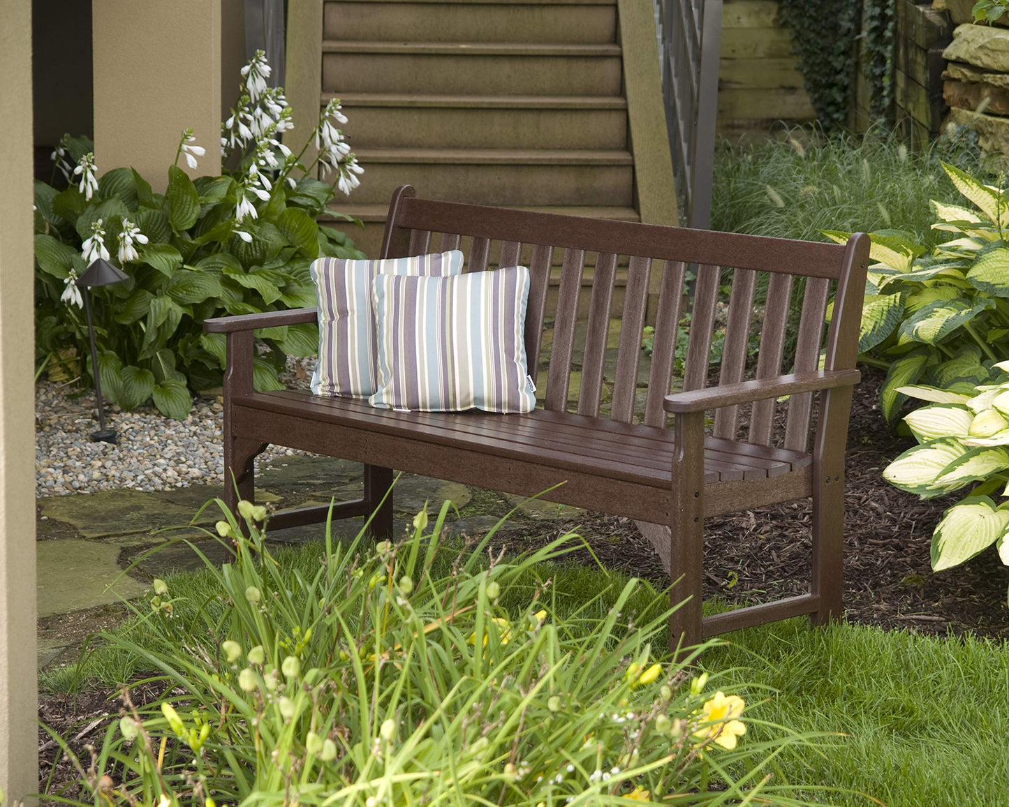 POLYWOOD Vineyard 60" Outdoor Patio Bench, White