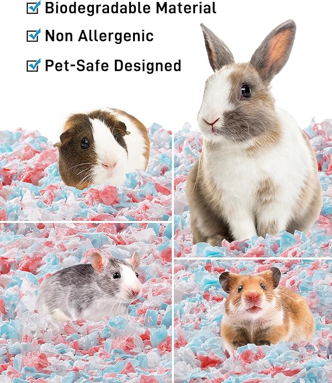 BUCATSTATE Hamster Bedding 70L, 99% Dust-Free Guinea Pig Bedding Odor Control Paper Bedding, Cozy Small Animal Bedding for Rabbit Rat Syrian Dwarf Hamsters Gerbils (Blue)