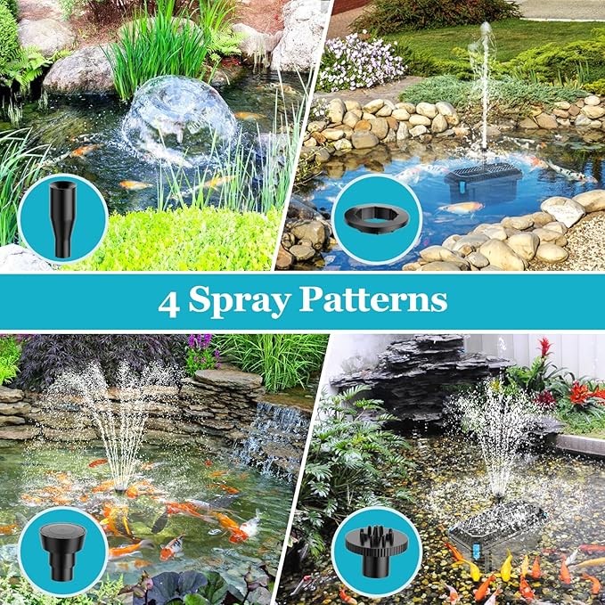 POPOSOAP 25W Solar Pond Filter with Water Pump, Solar Pond Filter Box Water Flow Adjustable, Pond Filter with PVC Tubing for Outdoor Ponds Fish Tank Pool Garden Water Feature Waterfall