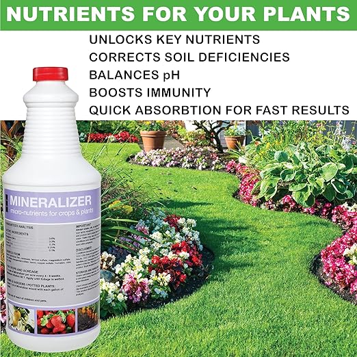 GGO Mineralizer Organic Plant Fertilizer with Mycorrhizal Fungi – Hydroponic Nutrients and Plant Food for Houseplants, Vegetables, and Gardens – Micro & Macro Nutrients and Minerals – Made in USA
