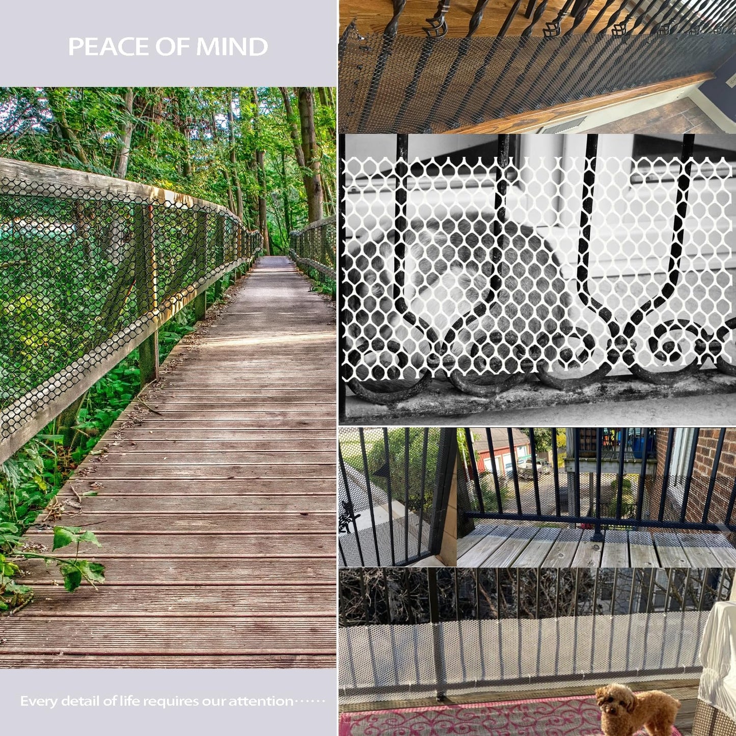 IRWORHDR Black Plastic Wire Mesh Fence Plastic Chicken Wire Fence Mesh 7.87IN x5.91FT Best for Poultry, Cat,Dogs, Rabbit, Snake & Gardening Plastic Chicken Wire Mesh,with 25 Pcs Fixed Straps