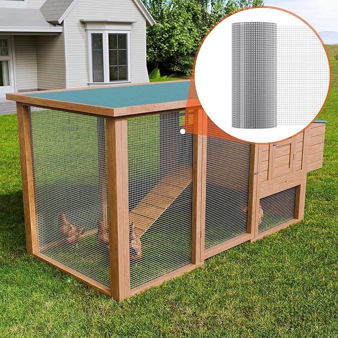 VEVOR Hardware Cloth, 1/2 inch 24in x 100 ft 19 Gauge, Hot Dipped Galvanized Wire Mesh Roll, Chicken Wire Fencing, Wire Mesh for Rabbit Cages, Garden, Small Rodents