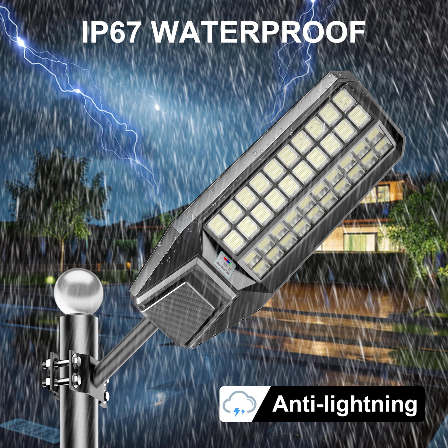 loyoele Utral-Large Solar Street Light 4 Pack，Solar Flood Lights Outdoor,Waterproof Motion Sensor LED Lights,Dusk to Dawn Lights with Remote, Solar-Powered Parking Lot Light,Commercial Area Lighting