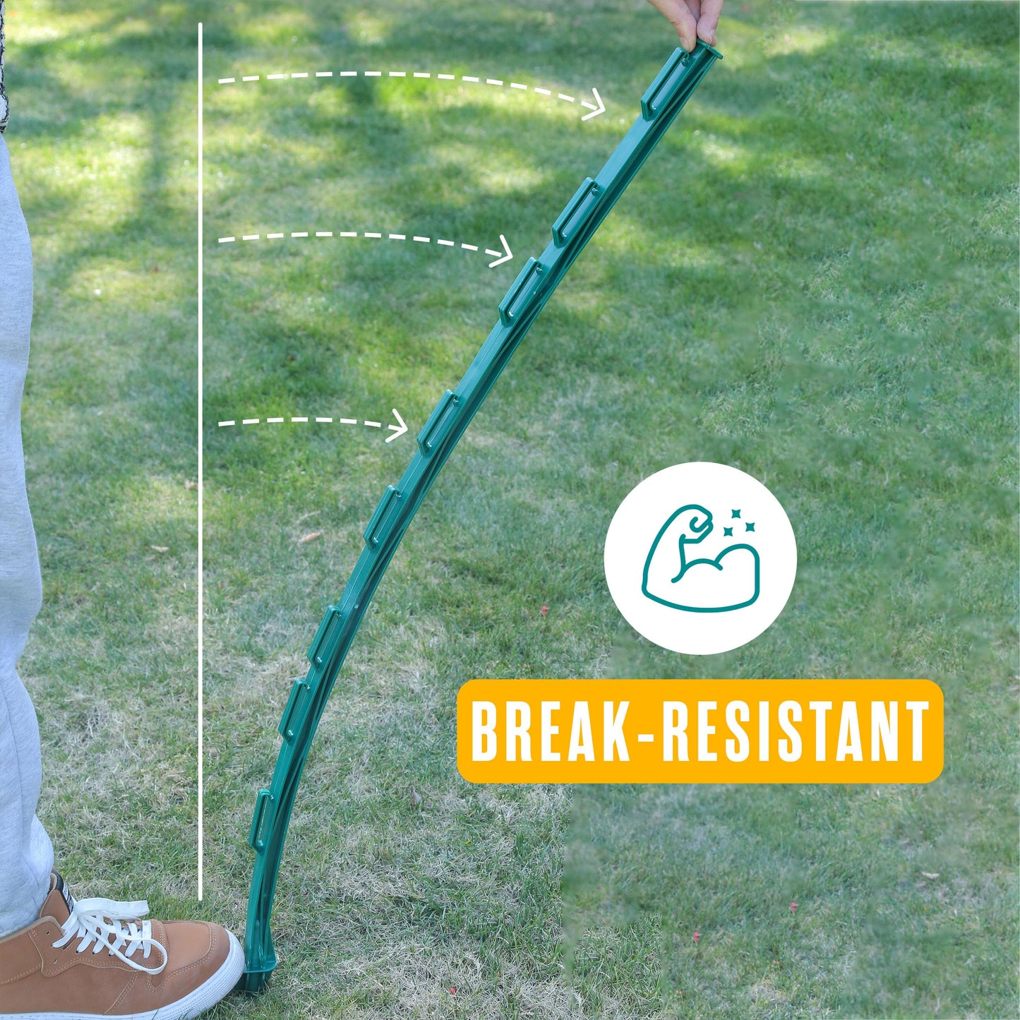 Houseables Electric Fence Posts, Step in Fence Post 4FT, Electric Fencing, Garden Stakes, Garden Poles, Kit for Wire, Deer, Livestock, Temporary, Fiberglass, Plastic, Green, Ground Rod, 4 Feet, 50 PK