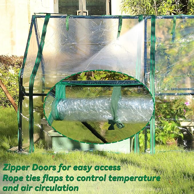 Gardzen Mini Greenhouse, Portable Cold Frame Green House Indoor Outdoor, Small Greenhouse for Seed Starting & Plant Protection, 71.7"(L) x36.2(W) x42.5(H)