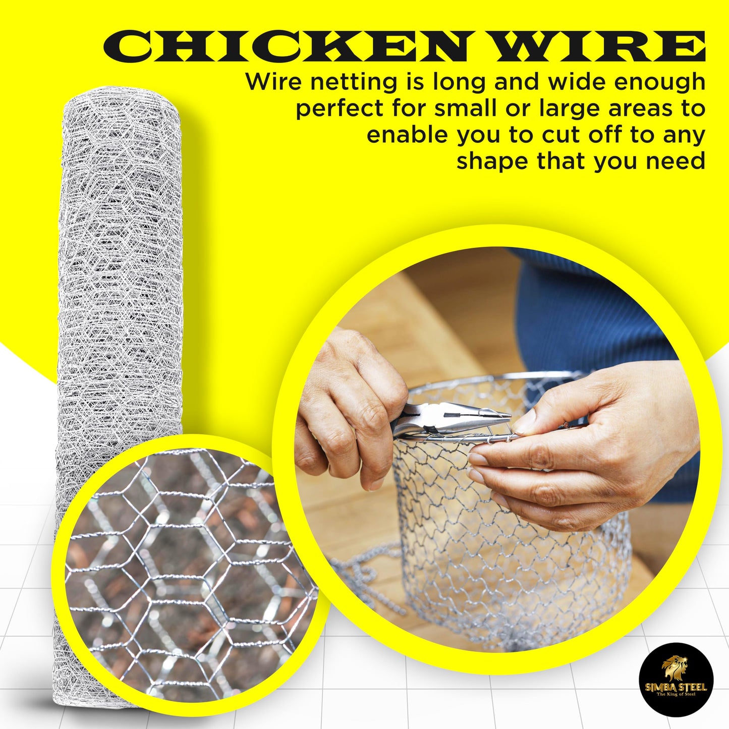 Chicken Wire 12 in x 25 FT x 2” Mesh x 20GA | Poultry Wire Netting | Hot Dipped Galvanised | Hexagonal Galvanized Mesh for Chicken Coop, Rabbit Cage, Fence Barrier PM12x25x2