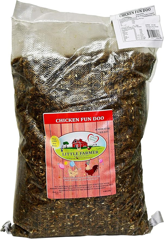 Chicken Fun-DOO Non-GMO, Soy-Free Chicken Treat | Premium Poultry Meal Worm, Vegetable & Herb Mix (25lbs)…
