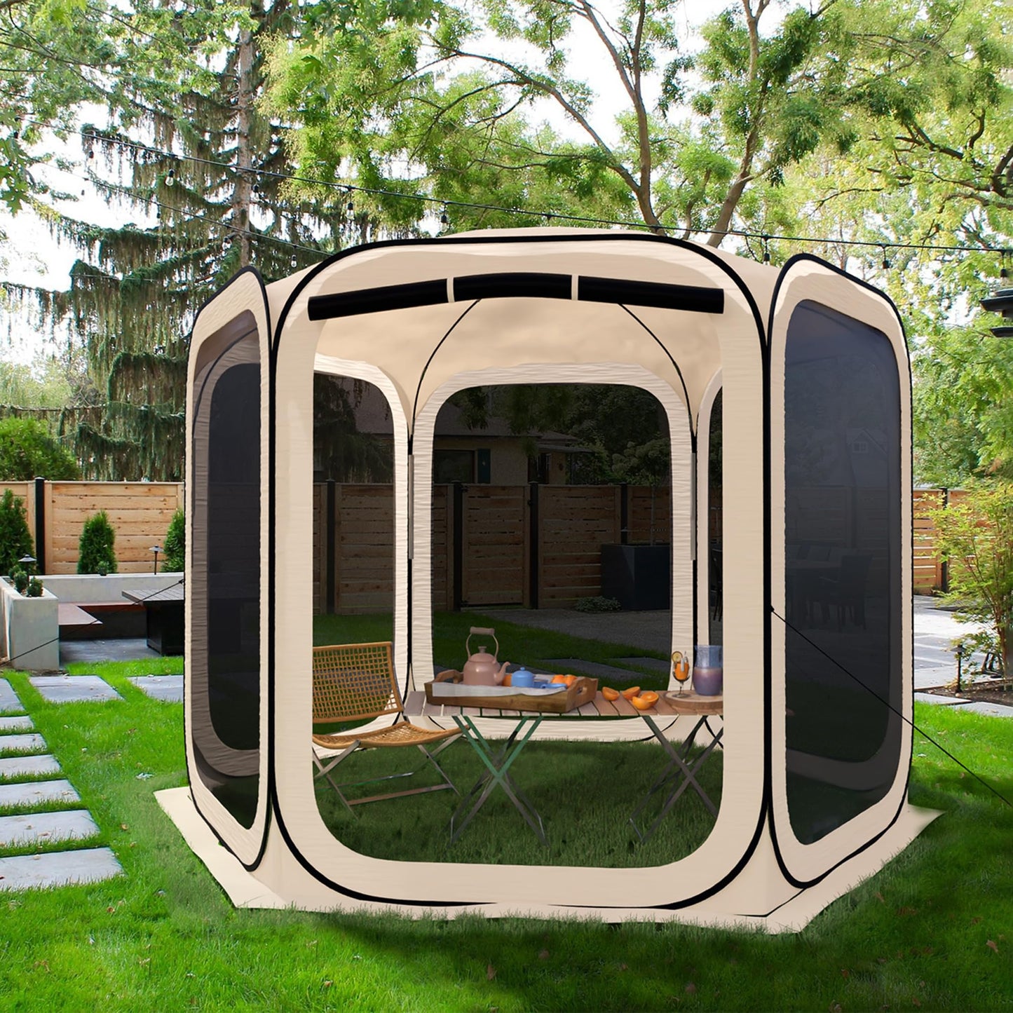 HOOYEAH Pop-up Screen House, Portable Canopy Tent Instant Shelter with Carry Bag for Patio, Backyard, Garden and Outdoor Activities, 10x10