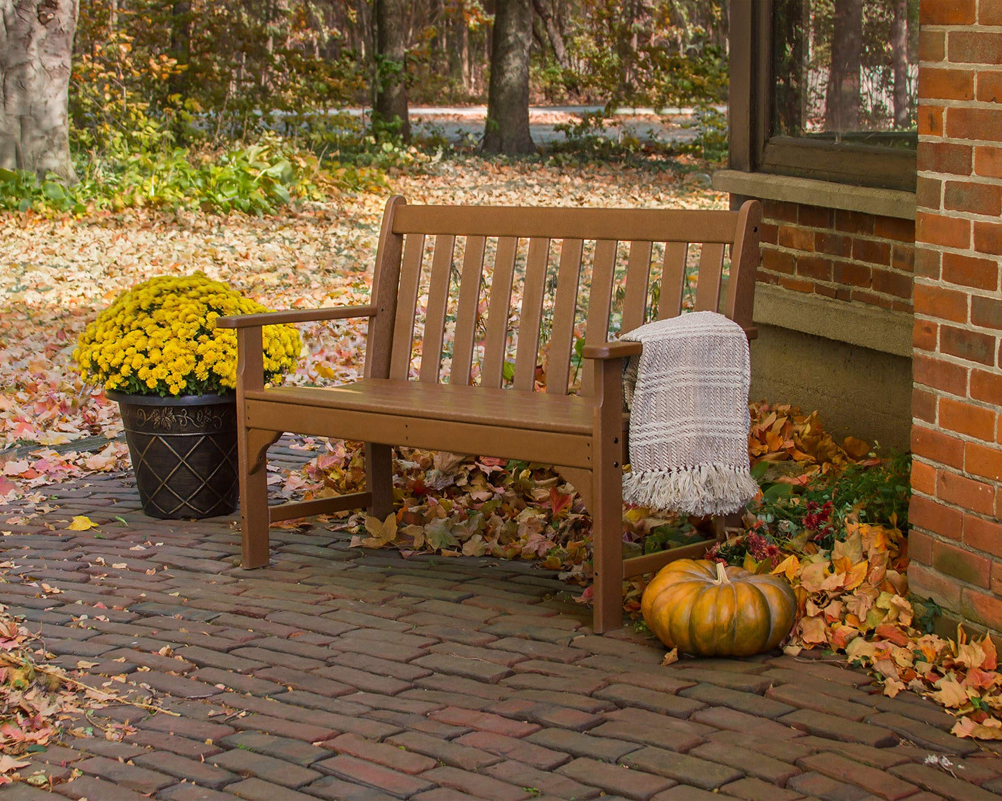 POLYWOOD GNB48WH Vineyard 48" Bench, White