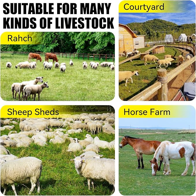 Pasture Hay Feeder 69 Gallon, Livestock 2 in 1 Hay and Grain Feeder, Heavy-Duty Galvanized Metal Goat Feeder with 2 Trays, Pasture Feeder for Goat, Sheep, Foal, Sheep