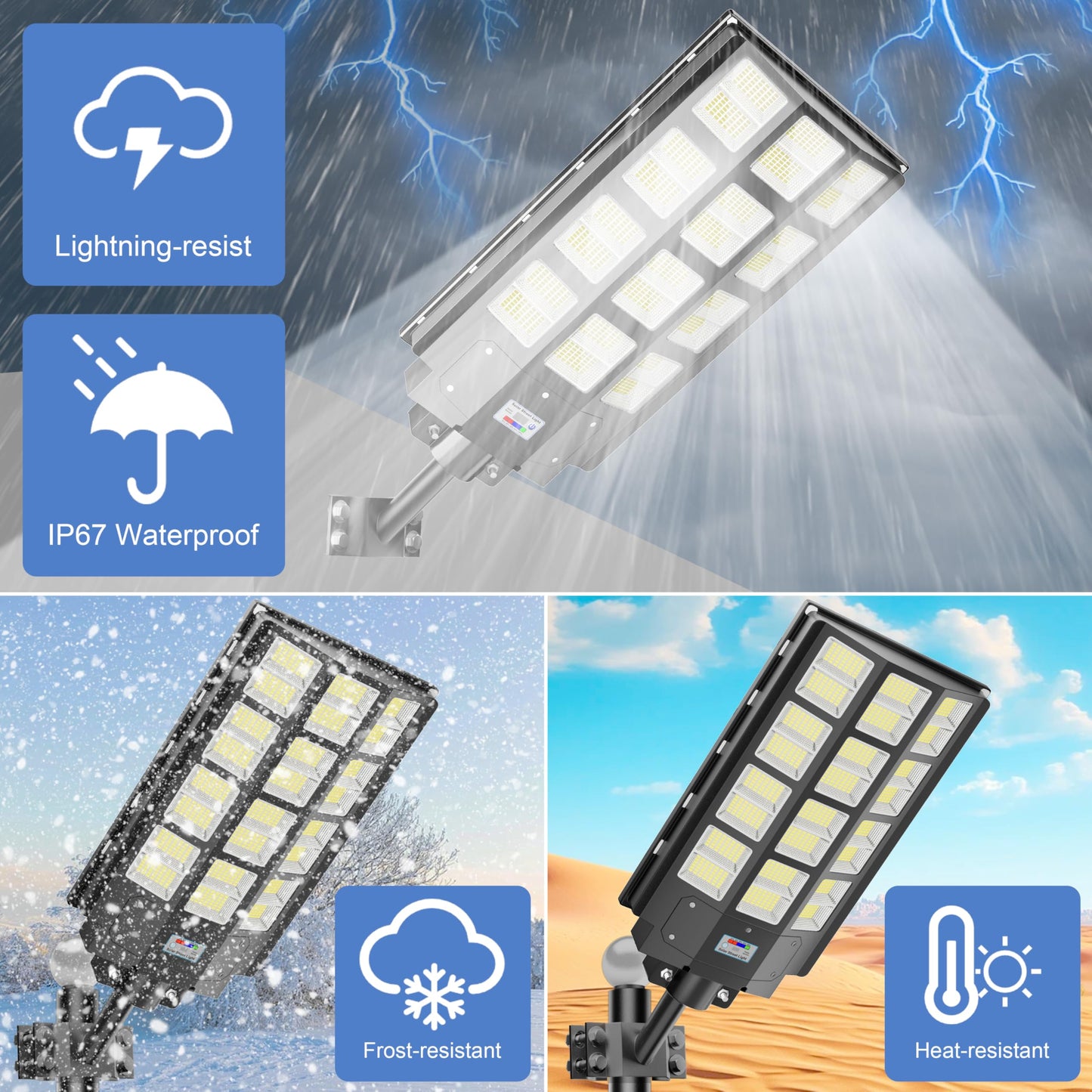 loyoele 7000W Solar Street Lights Outdoor 240000 Lumens Solar Flood Light with Remote Control & Motion Sensor, Waterproof IP66 Dusk to Dawn Solar Power Lights for Garden,Yard, Path, Parking Lot 2-Pack