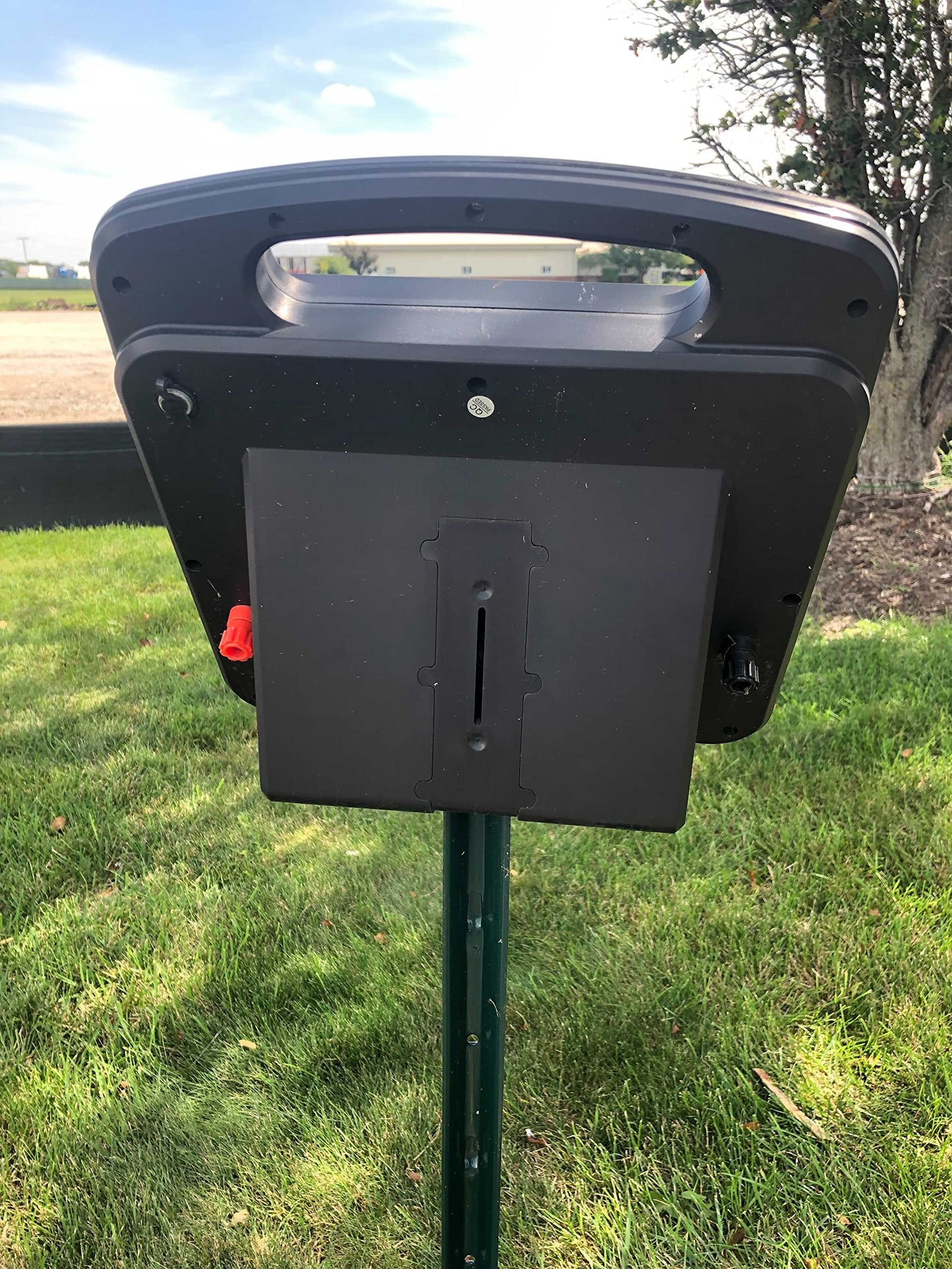 Solar Electric Fence Charger for Day and Night Power | Red Sizzle 1S | 0.25 Joule | Portable Solar Energizer for Livestock, Keep Out Predators