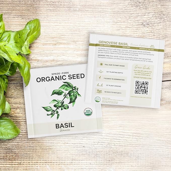 Certified Organic Herb Seeds Variety Pack (10-Pack) - 6,500+ Non GMO, Heirloom - Lavender, Basil, Thyme, Parsley, Oregano, Sage, Dill, Chives Herbs Seeds for Indoor & Outdoor Planting