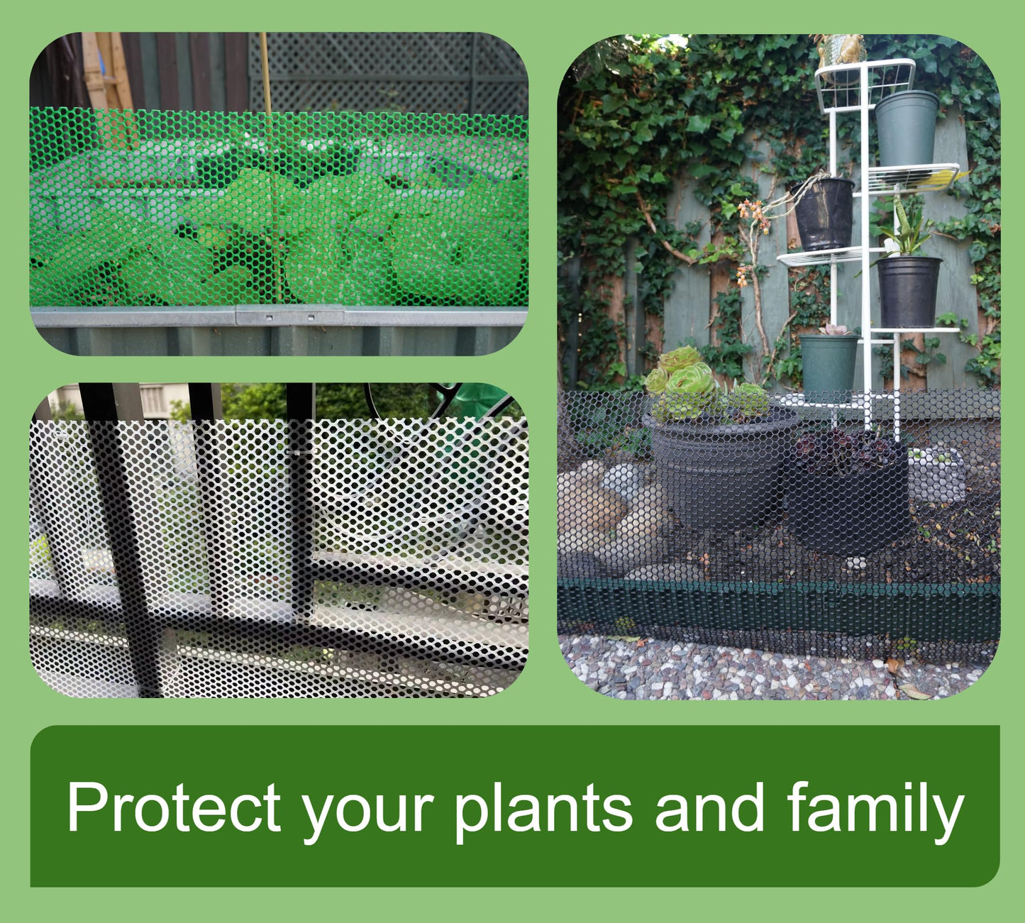 PotatoLife Plastic Wire Mesh Fence, 15.7IN x 10FT, Chicken Wire, Balcony Fence for Pets, Poultry, Garden, Tree Support, Plant Protector, Durable Material, with Free Zip Ties