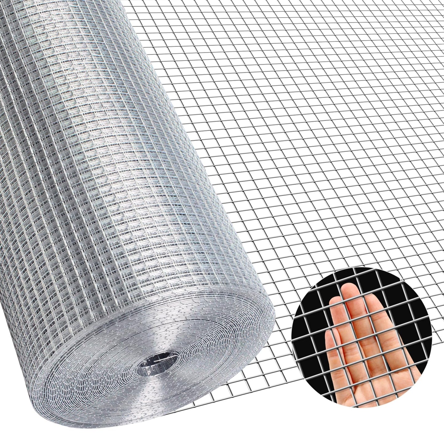 Liyarya Hardware Cloth 1/2 inch 48 x 100 ft 19 Gauge Wire Chicken Fencing, 48'' x 100' Hot Dip Galvanized Chicken Wire Rabbit Fence Poultry Hardware Cloth Chicken Wire Mesh Roll for Garden