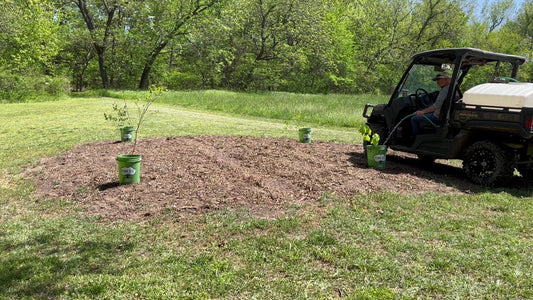 Tree I-V 6-Pk Original Base Root Feeder Watering System - Durable Self-Supported 5-Gal Reservoir with No-Hands Filling - Water 6 Trees in 6 Minutes - Weekly