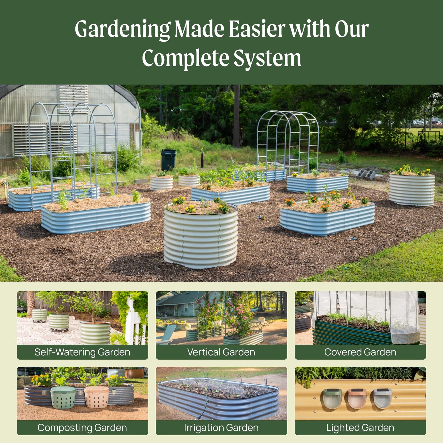 Vego garden Raised Garden Bed Kits with Garden Irrigation Kit