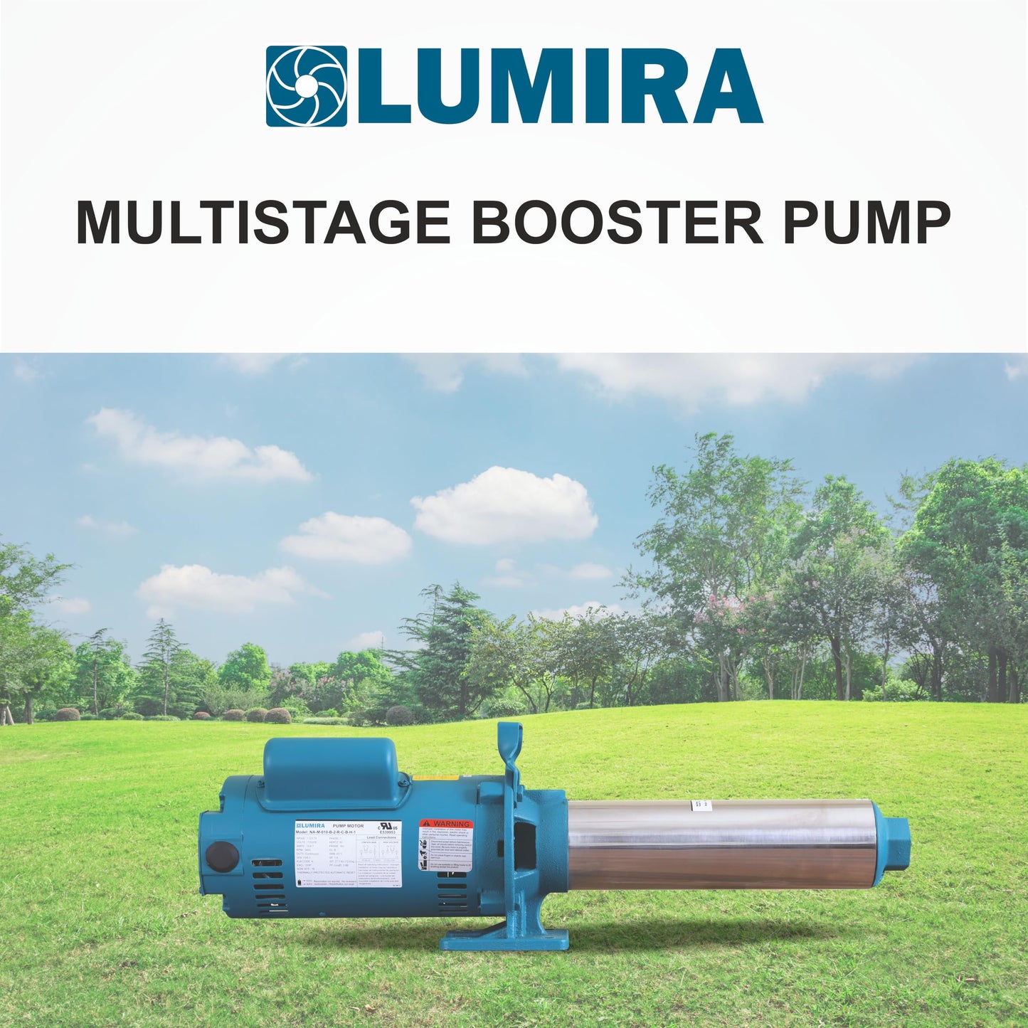 LUMIRA Multi stage booster pump - 7 GPM,12 STAGE, 1 hp, 115/230 Volts, 1 phase, 1" FNPT connections
