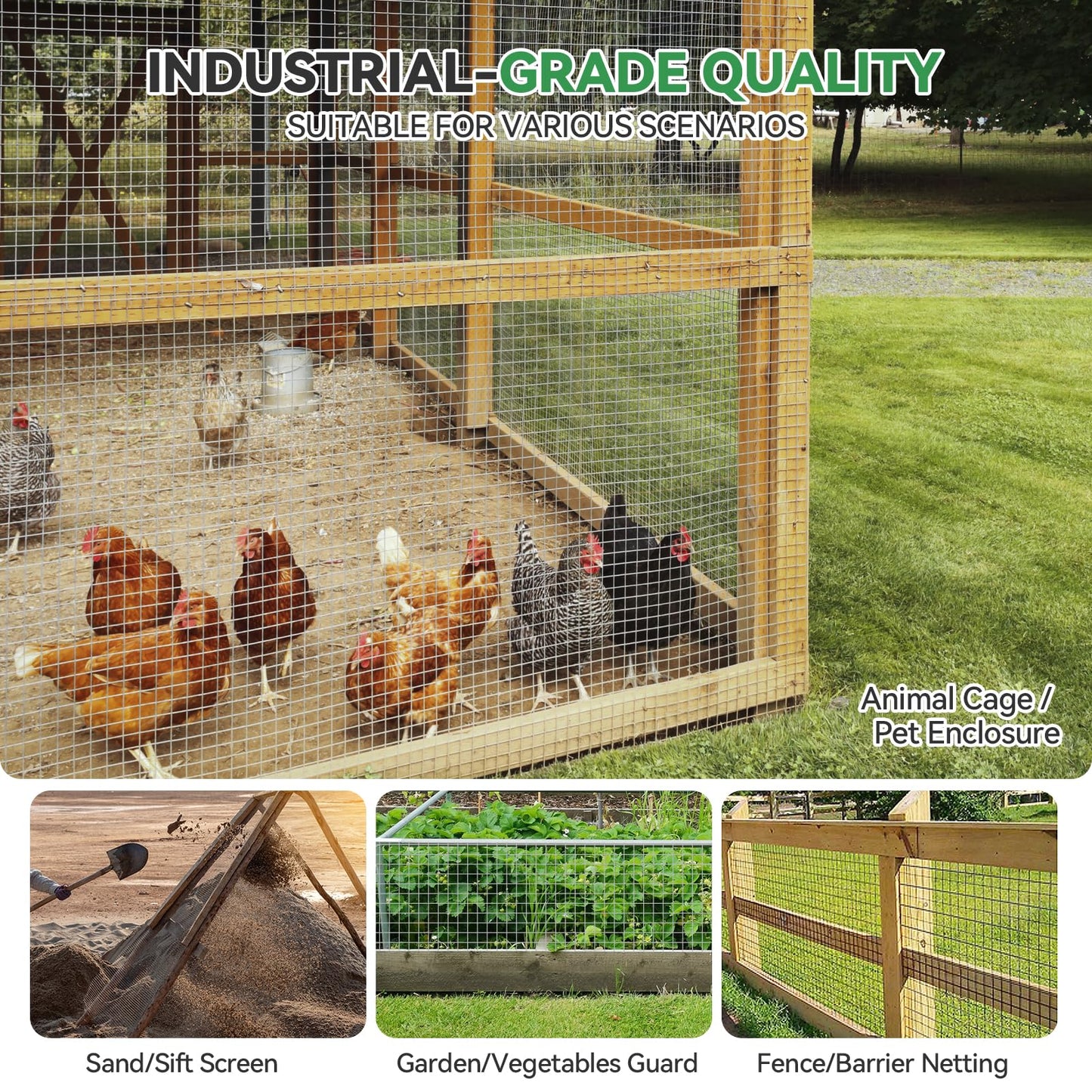 ZORMY 19 Gauge Hardware Cloth, 1/2 Inch 16inx25ft Galvanized Chicken Wire Fence, Hot-Dip Galvanized Welded Mesh Roll for Poultry Netting, Garden Fence, Tree Guard, and Snake Barrier