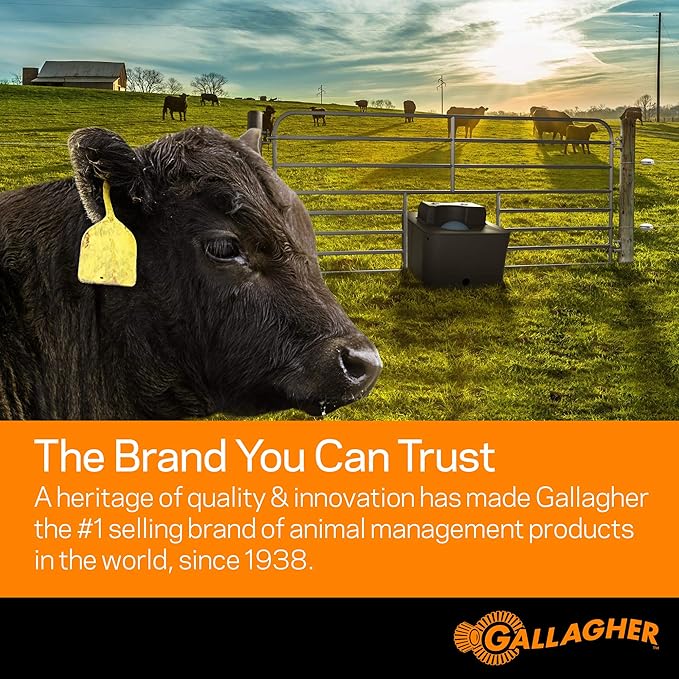 Gallagher S12 Solar Energizer and 1312' Poly Wire Electric Fence Kit for Livestock, Gardens, Orchards, Pets, and More
