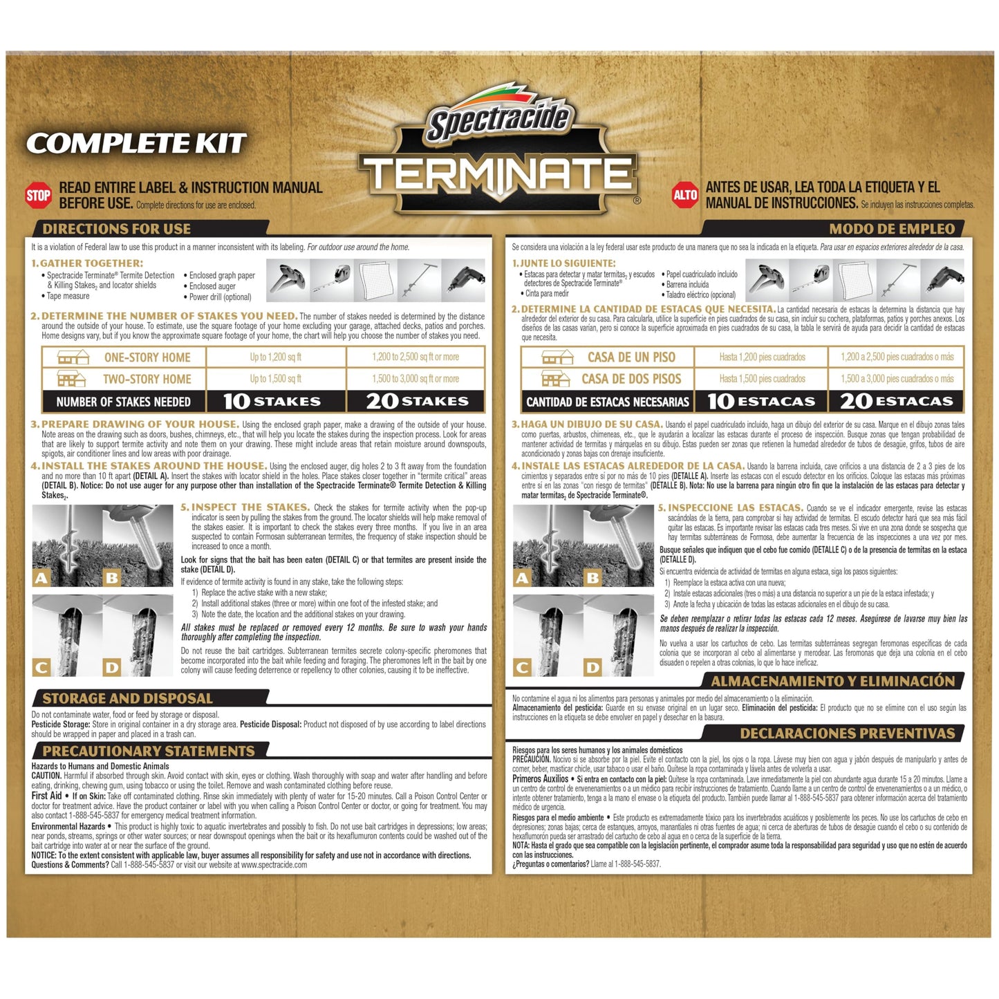 Spectracide Terminate Termite Detection & Killing Stakes, Kills Foraging Termites, Detects Termite Activity, 15 Count