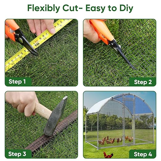 Hardware Cloth 1/2 inch 48" x 100' ft Black Mesh -19 Gauge Black Vinyl Coated Welded Wire Mesh Roll PVC Coated Welded Wire Fence Chicken Wire Fencing Mesh Roll