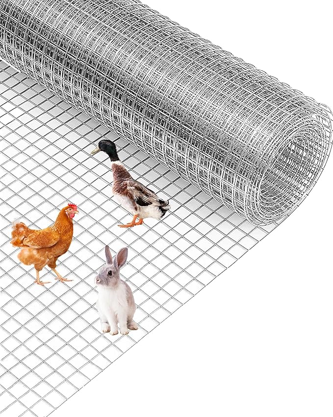 1/2inch 19Ga Galvanized Hardware Cloth for Chicken Coop, Duck Poultry, 36"x50', Silver