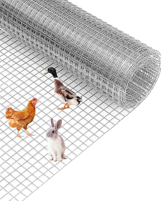 1/2inch 19Ga Galvanized Hardware Cloth for Chicken Coop, Duck Poultry, 36"x50', Silver