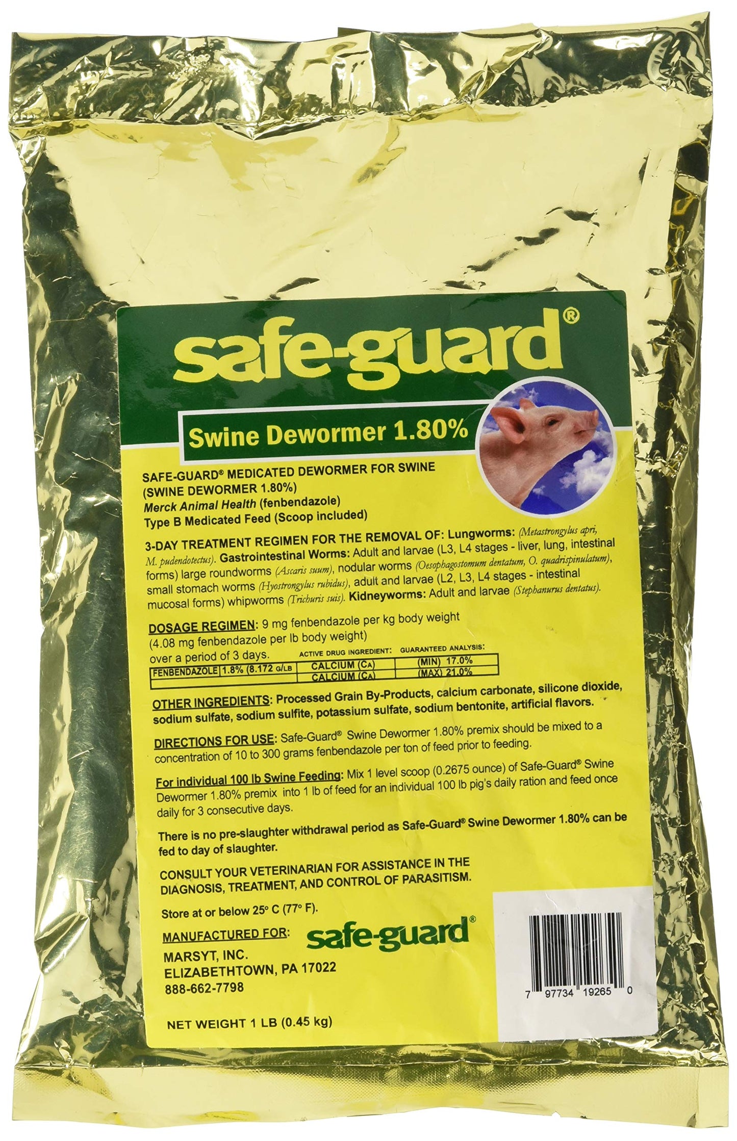 Safe-Guard MERCK Animal Health MFG 184311 1 LB 1.8% Swine Scoop