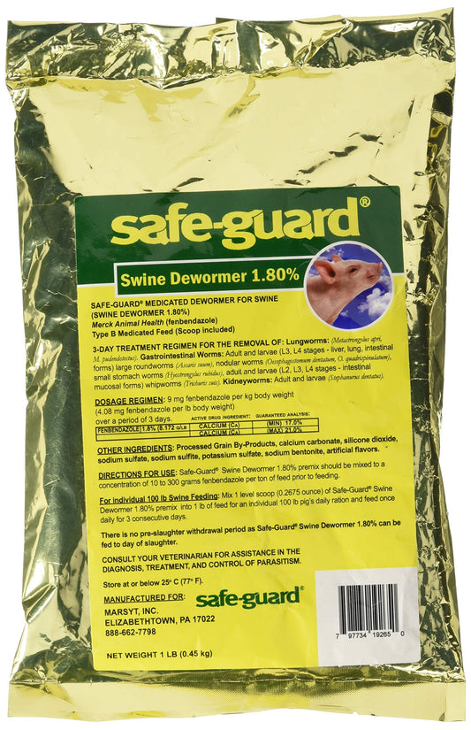Safe-Guard MERCK Animal Health MFG 184311 1 LB 1.8% Swine Scoop