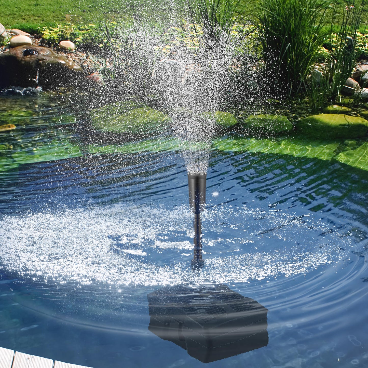 VIVOHOME 530 GPH Submersible Pond Filter Pump Fountain Kits with Sterilizer Suitable for Ponds of 920 Gallons, Water Pump Built In