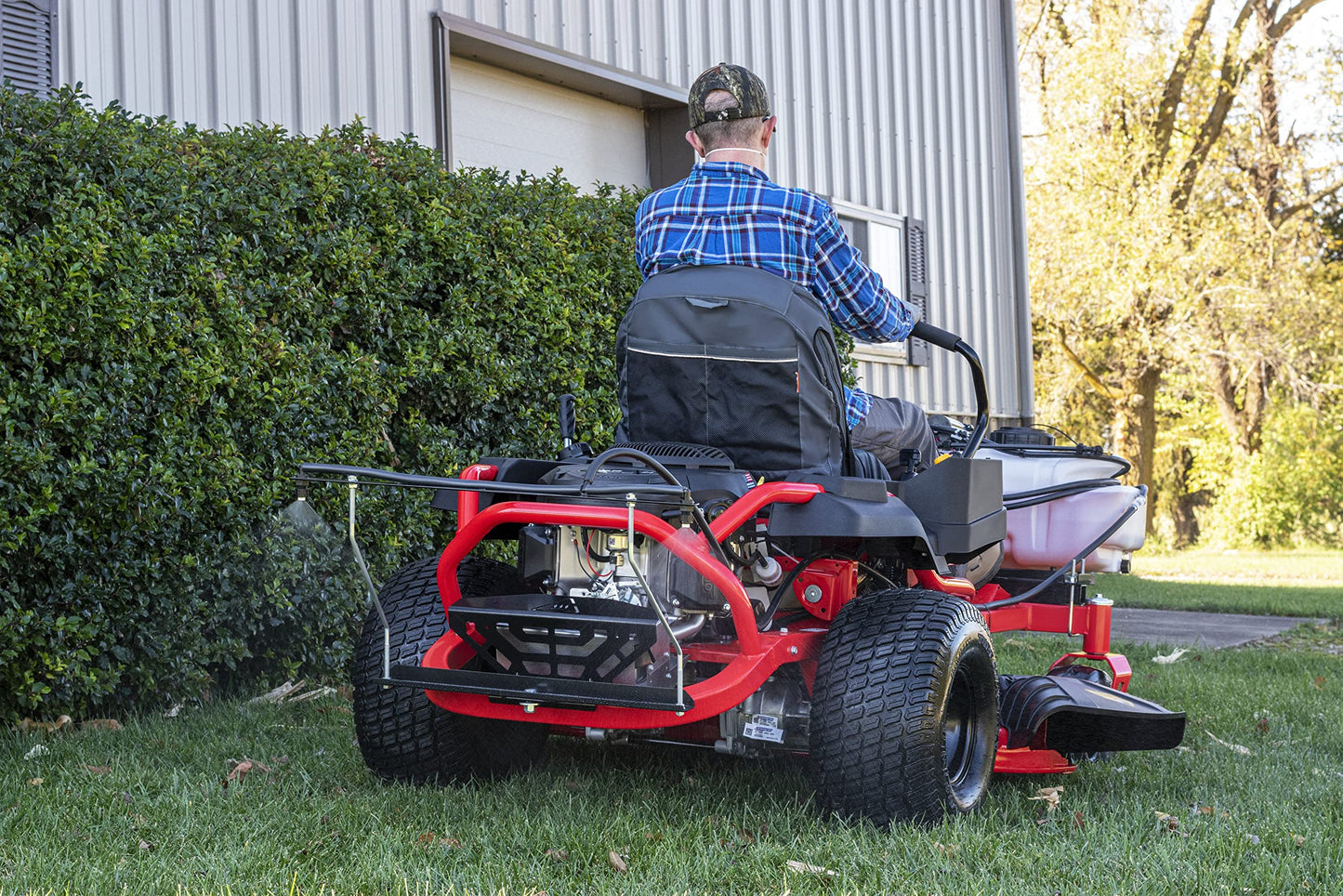 Agri-Fab 45-0628 Zero Turn Riding Lawn Mower Sprayer with Boom and Spray Wand 15 - Gallon Capacity Tank, 2.2 GPM, 100 PSI Sprayer Pump, Universal Design fits Many Zero Turn Brands
