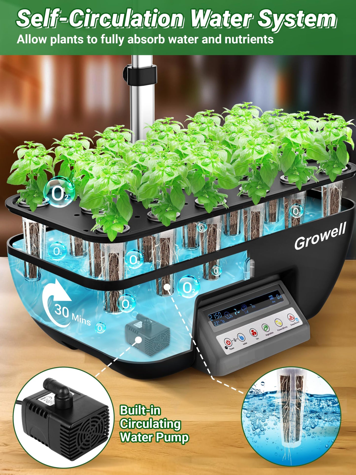 Growell 17 Pods & 16 Pods Hydroponics Growing System Kit