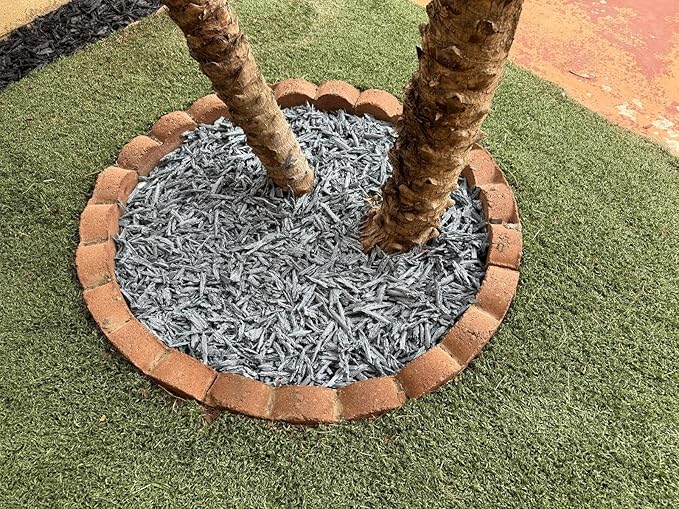 100% Wire-Free Shredded Rubber Mulch – Gray – 20 lb (1.2 cu ft) – Long-Lasting, Low Maintenance, Safe for Kids & Pets – Ideal for Landscaping & Playgrounds