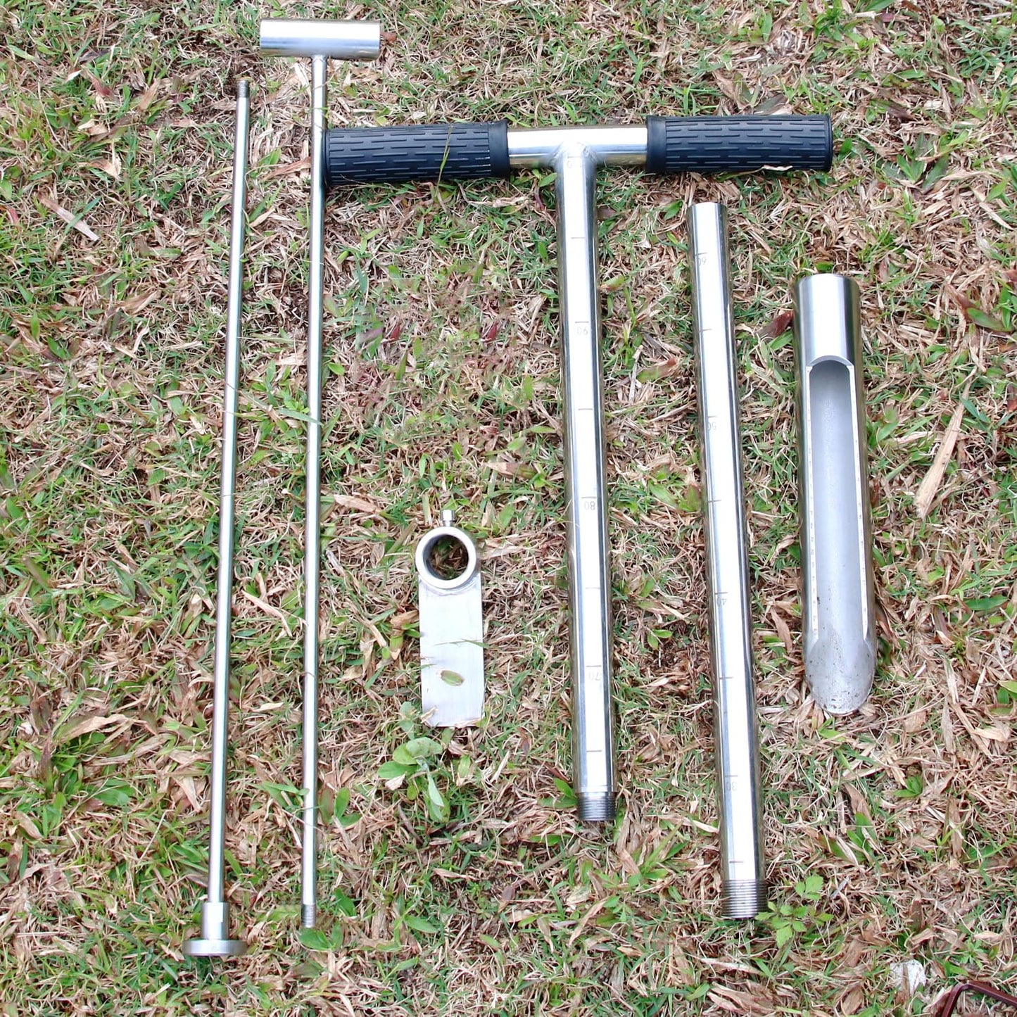 Soil Sample Probe 40” with Ejector and Foot Pedal,Soil Probe Stainless Steel T-Style Handle Soil Test Kit,Soil Probe Rod for Soil Sampling Plant Care/Agriculture/Garden/Farm