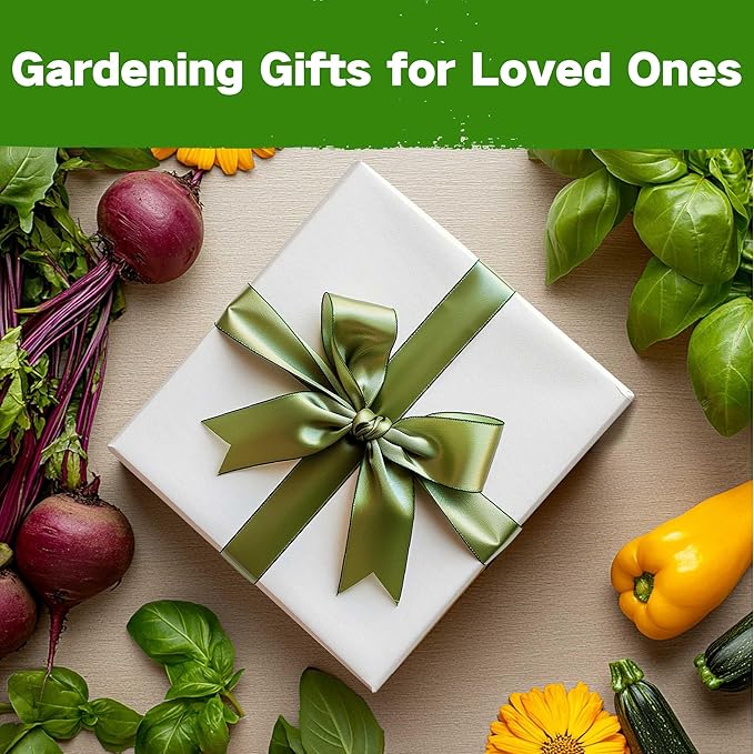Lush&Dew Year-Round USDA Zone 7 Seed Bank, Gift for Mom Dad, 32 Varieties Non-GMO Heirloom Seeds of Vegetables, Flowers, Gardening Gifts for Women Men, Survival Kit for Raised Garden Bed, Greenhouse