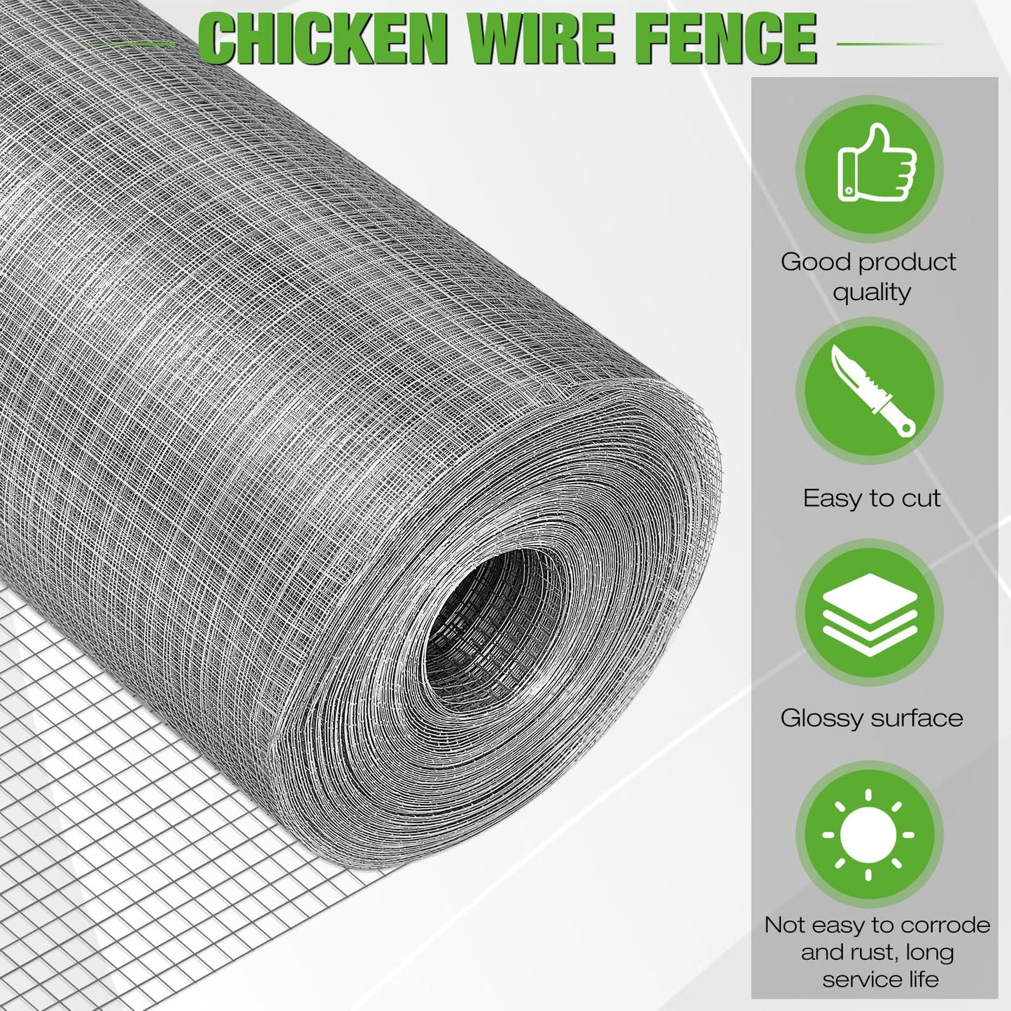 Tatuo 36in X 150ft Hardware Cloth 23 Gauge Hot Dip Galvanized After Welded Cage Mesh Rolls 1/2 Inch Metal Chicken Wire Mesh Roll Wire Fencing Poultry Netting for Raised Garden Rabbit Rodent Animals
