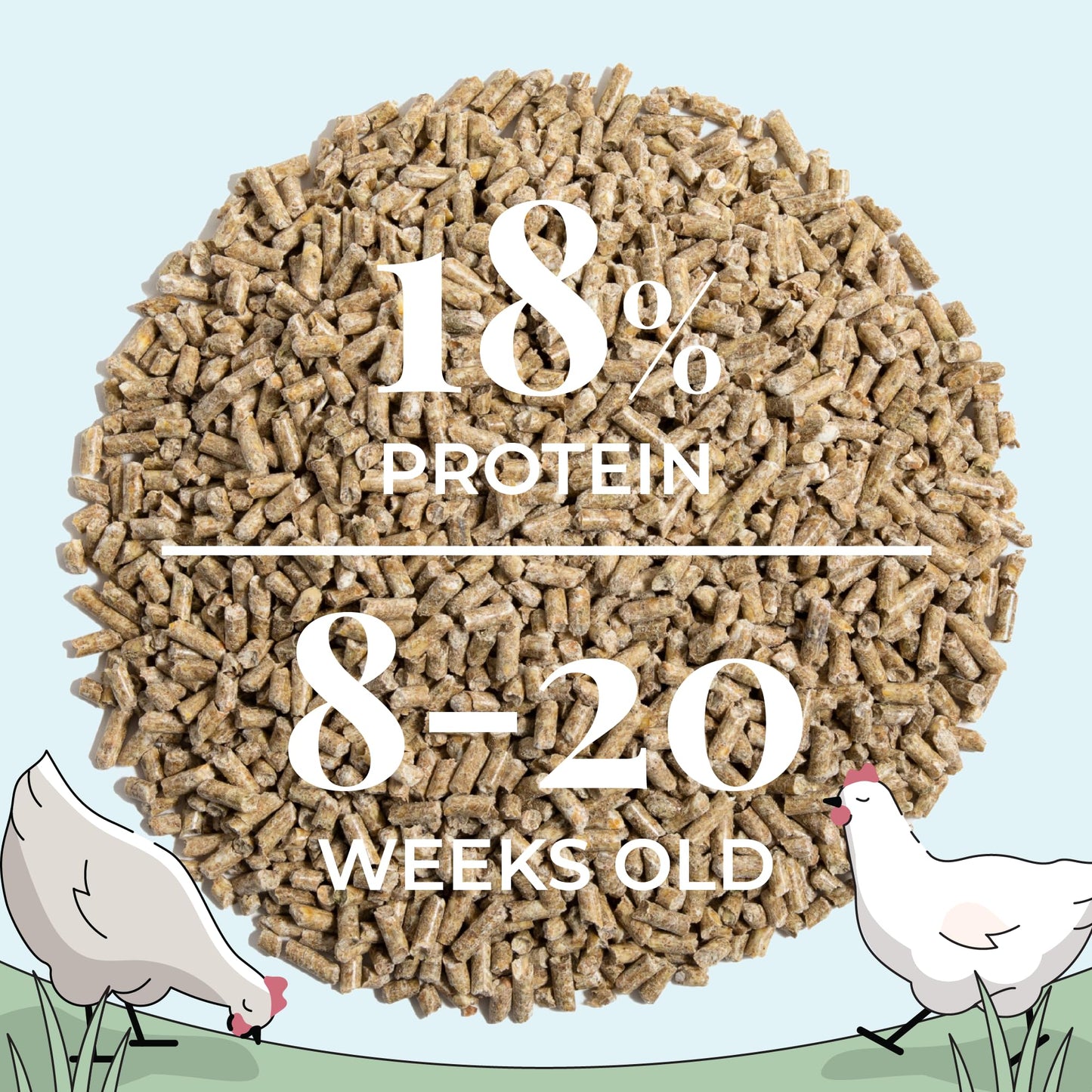 Mile Four Organic Chicken Feed – Grower Pellet, Non-GMO, USA Grown, 18% Protein, Corn-Free, Soy-Free, Non-Medicated Feed for Chickens, 2 lb Sample
