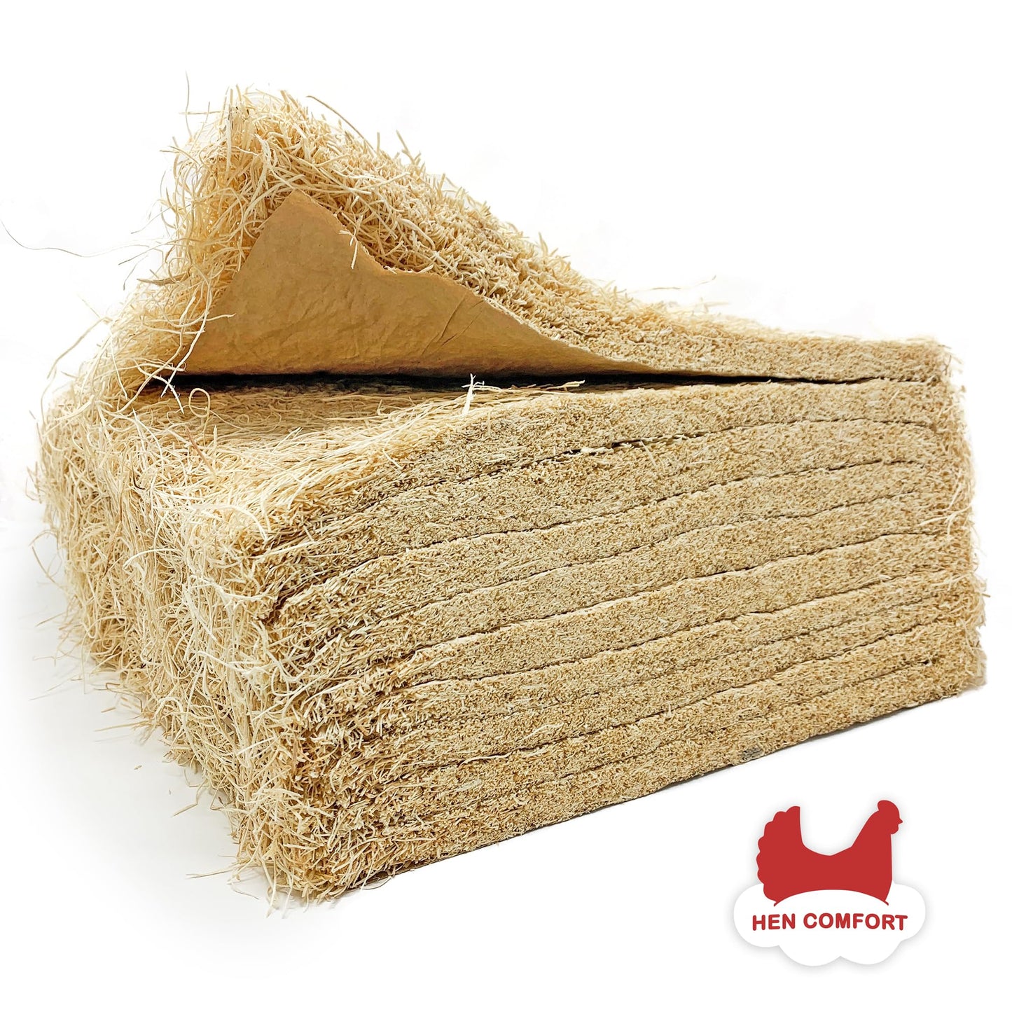 Hen Comfort Nest Pads for Chicken Nesting Boxes - 13 x 13 Pads Made in USA from Sustainably Sourced Aspen Excelsior (10 Pack)