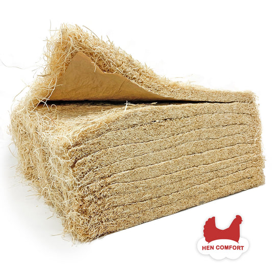 Hen Comfort Nest Pads for Chicken Nesting Boxes - 13 x 13 Pads Made in USA from Sustainably Sourced Aspen Excelsior (10 Pack)