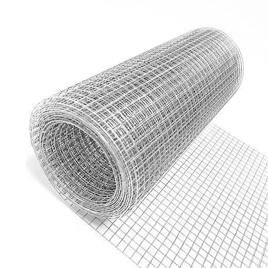 Hardware Cloth 1/4 inch 4inx10ft Galvanized After Welding 23 Gauge,Wire Cloth Wire Mesh Roll Chicken Wire Fence Mesh Roll for Chicken Pen/Coop Fences, Garden Fences,Screen Mesh,Poultry Netting Cage