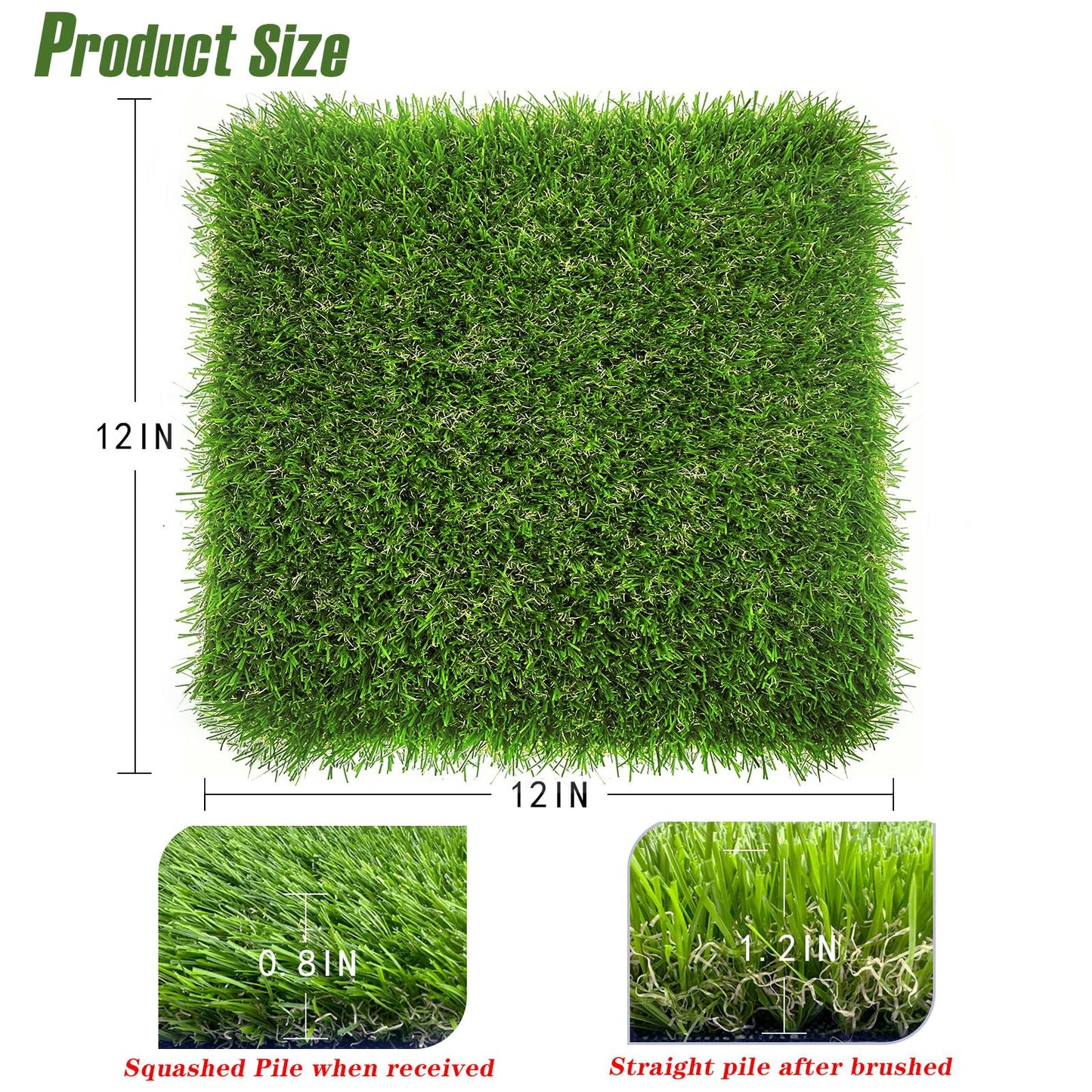 HZxoAxo 6 Pack Washable Chicken Nesting Box Pads for Laying Eggs, Artificial Grass Nesting Pads for Chicken Coop, Nesting Box Liners Bedding for Hen Lawn Indoor Outdoor - 12"x12"1.2"