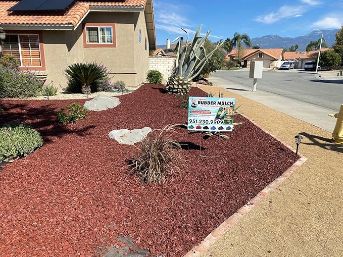 100% Wire-Free Rubber Mulch – Red, 20 lb (0.8 cu ft) | Long-Lasting, Low Maintenance, Safe for Kids & Pets – Landscaping & Playground Ground Cover