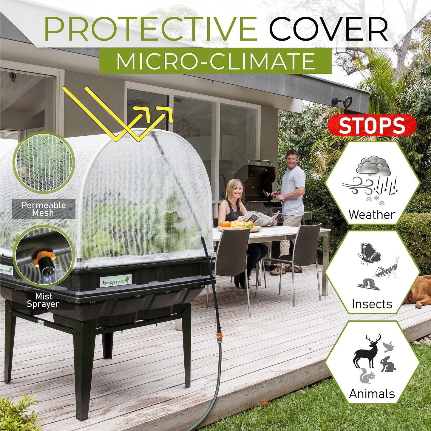 Vegepod - Raised Garden Bed - Self Watering Container Garden Kit with Protective Cover, Easily Elevated to Waist Height, 10 Years Warranty (Large)
