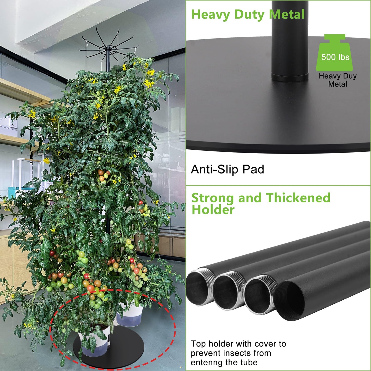 E SUPEREGROW Large Hydroponics Growing System kit + DIY Hydroponics Growing System Tower Garden
